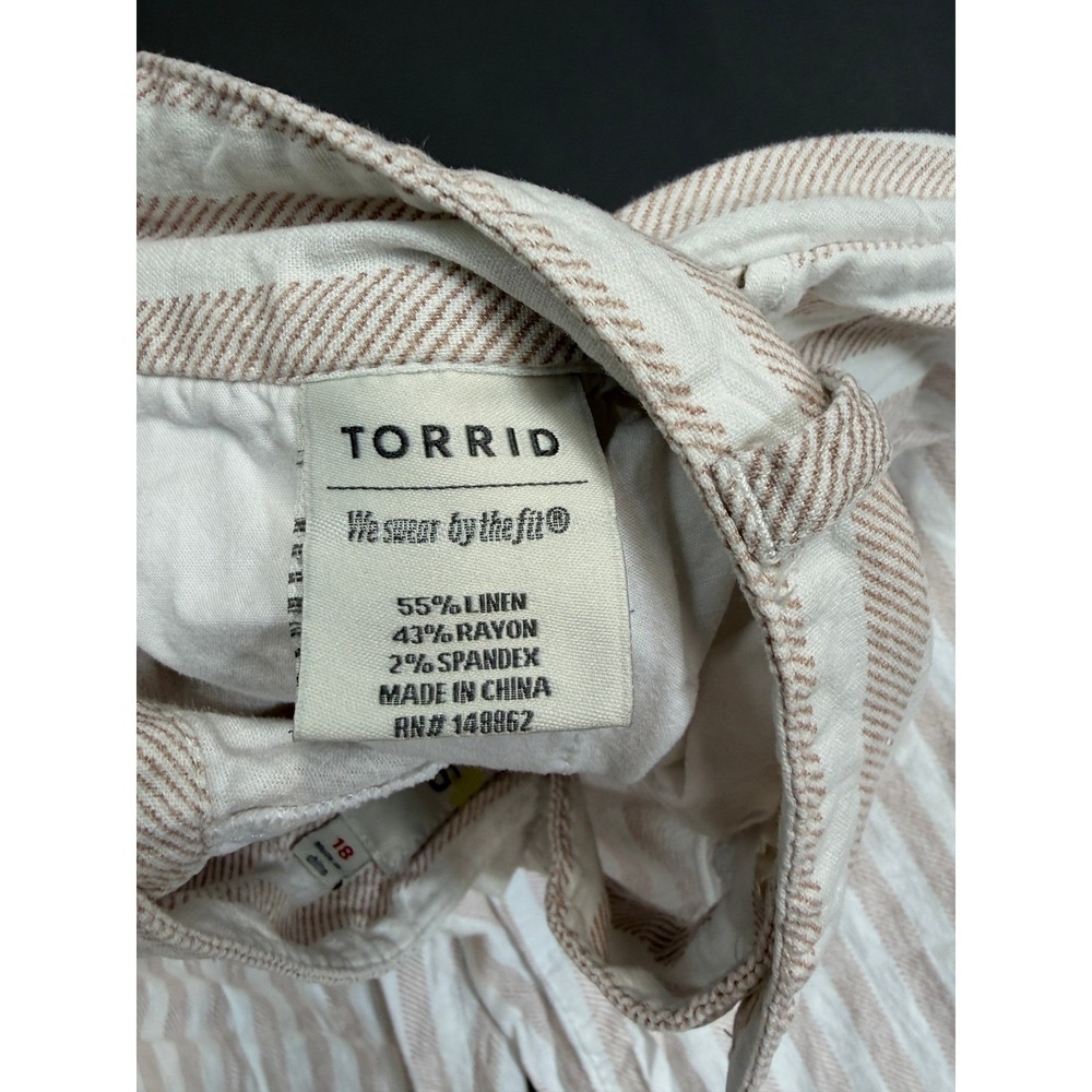 torrid Beige and White Striped Wide Leg Pants - Picture 10 of 15